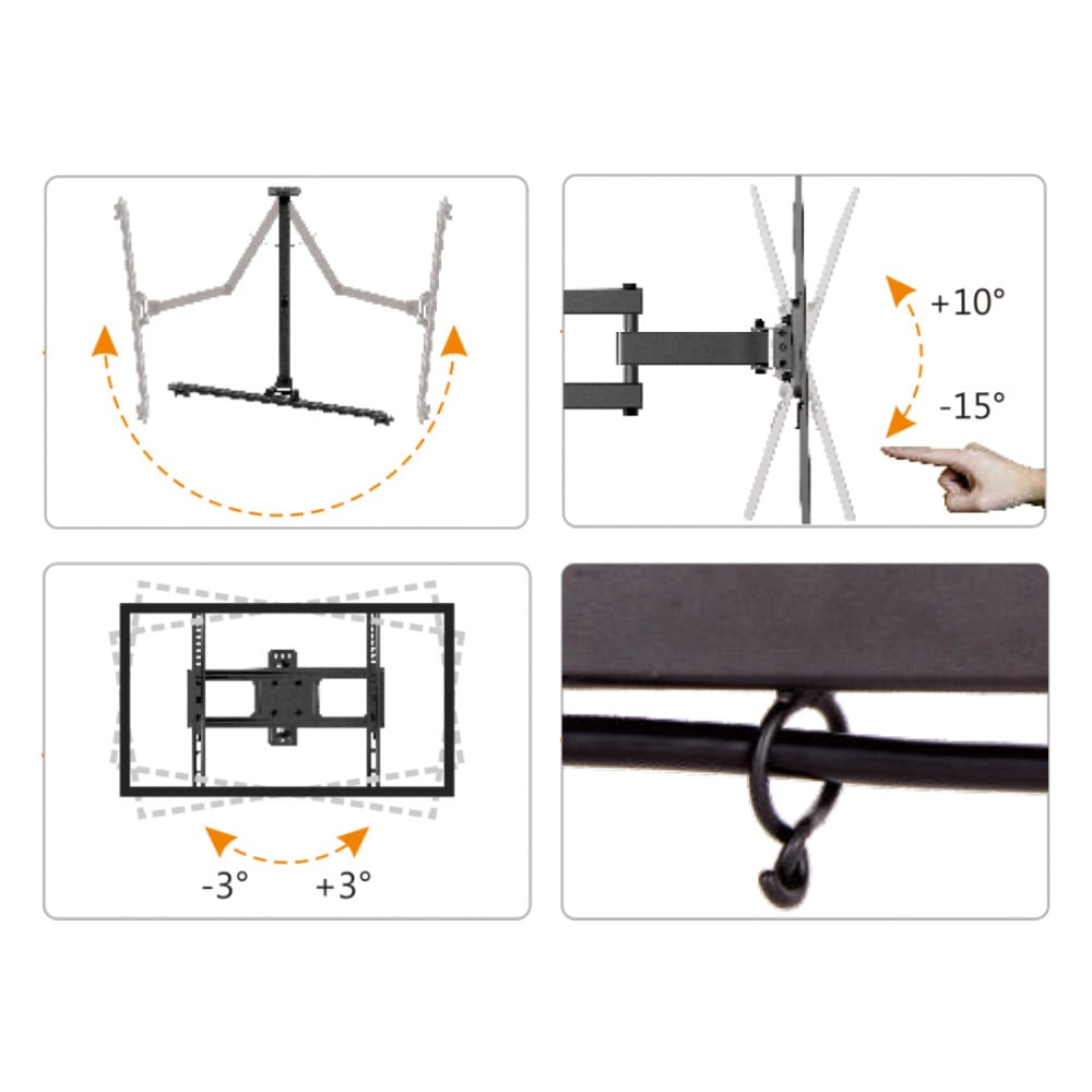 37″ to 70″ Secure & Economical Slim Full Motion LCD LED TV Wall Mount Bracket TV Holder Monitor LPA52-466 | True Vision Philippines