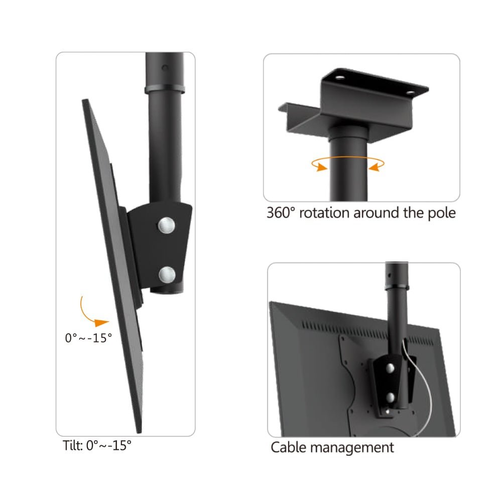 37 To 70 Telescopic Adjustable Led Lcd Tv Ceiling Mount Monitor