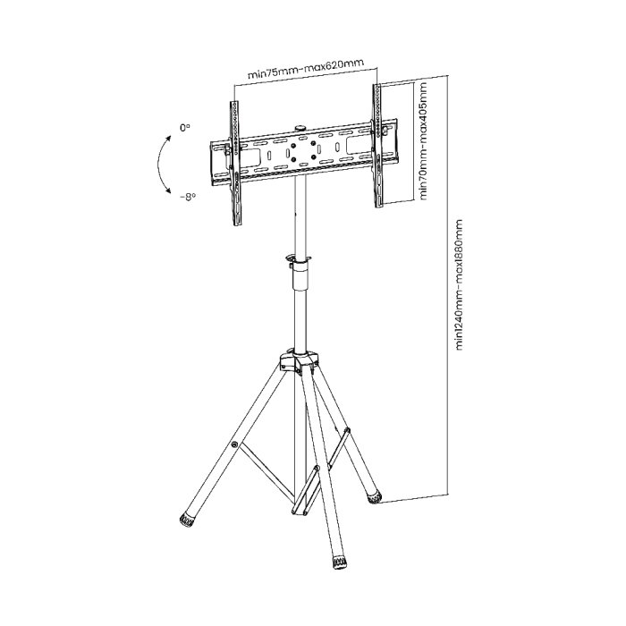 Tripod Tilting TV Stand For 37"-70" TVs - Image 4