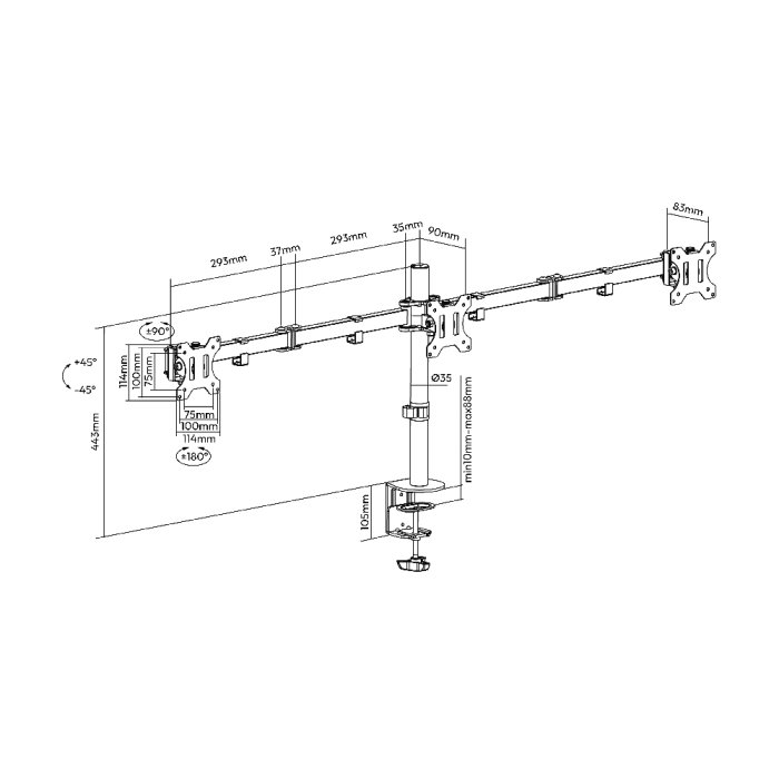 Triple Monitor Articulating Mount For 13”-27" - Image 5