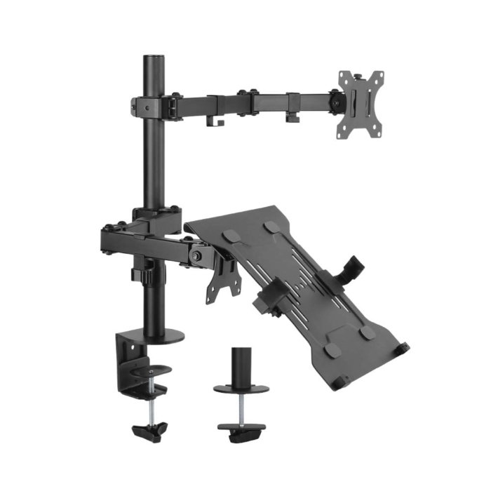 Monitor Arm with Laptop Holder For 13” - 32”