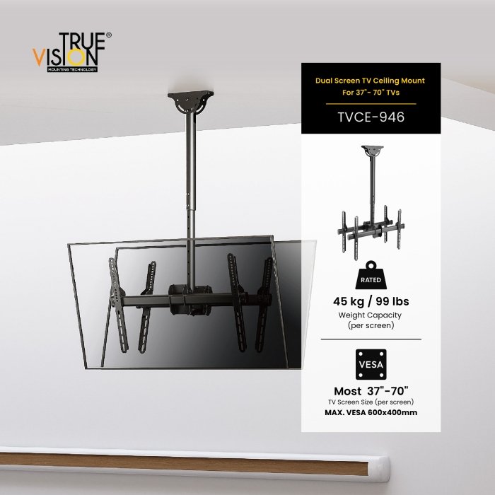 Dual Screen TV Ceiling Mount For 37"-70" TVCE-946 - Image 4