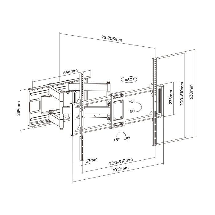 Extra Large Full Motion TV Wall Mount For 60"-120" TVs - Image 5