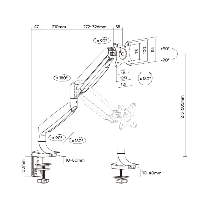 Heavy-Duty Monitor Arm for 17"-45" - Image 3