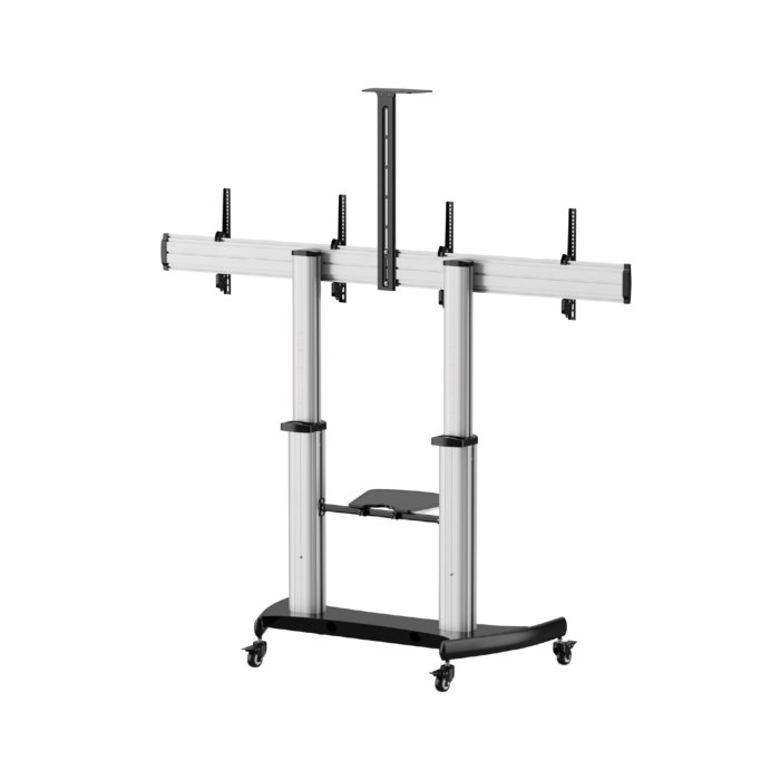 Dual Screen Alum Height Adjustable TV Stand for 37"-60" - Image 4