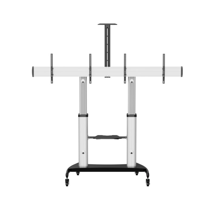 Dual Screen Alum Height Adjustable TV Stand for 37"-60" - Image 2
