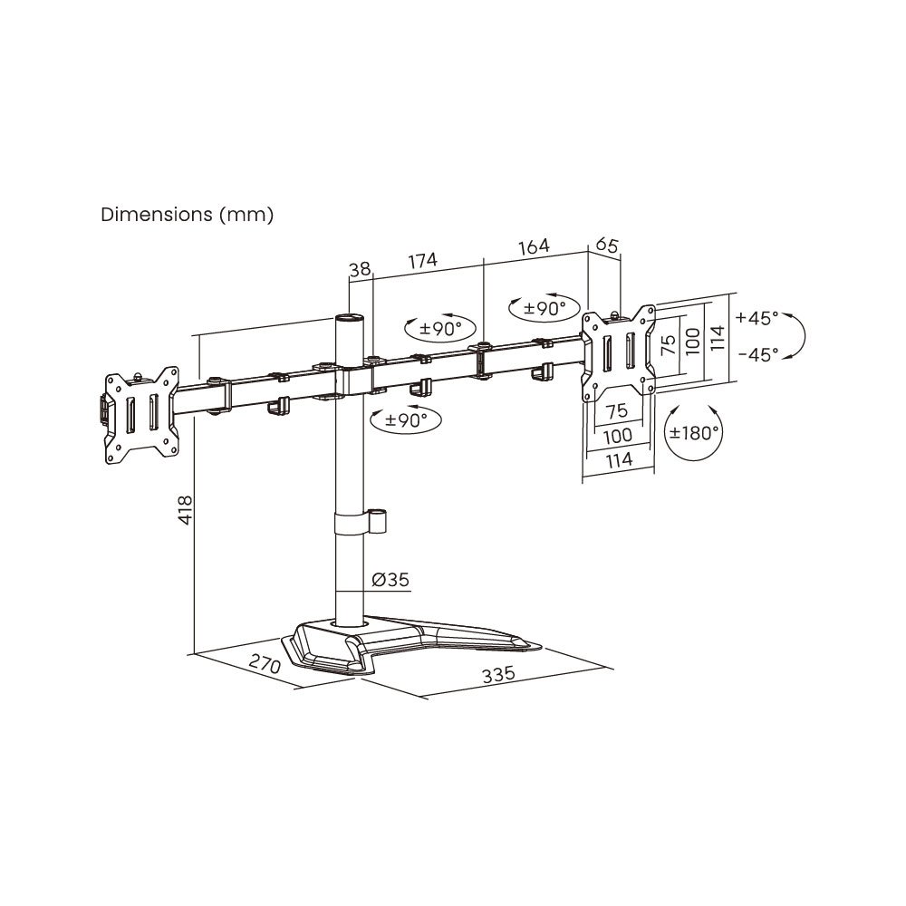Dual Articulating Computer Monitor Arm For 17” - 32” - Image 4