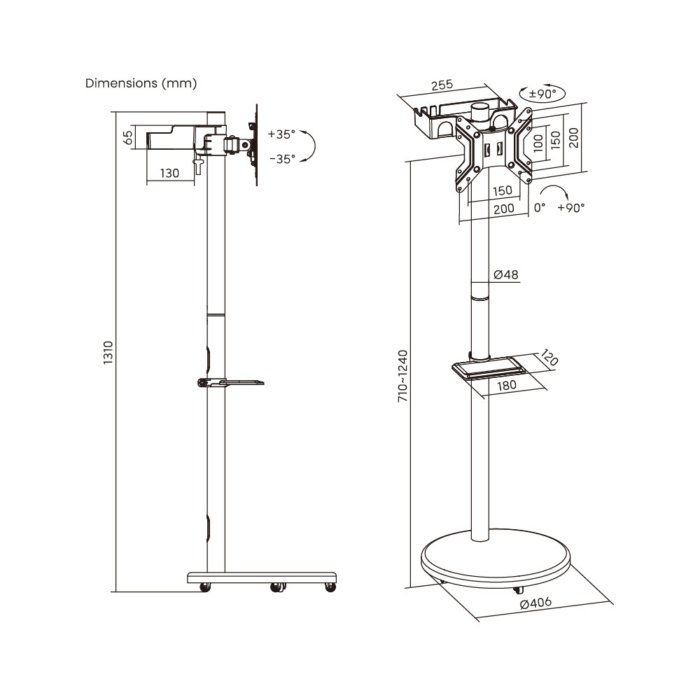 Mobile Display Stand for 17"-43" - Image 4