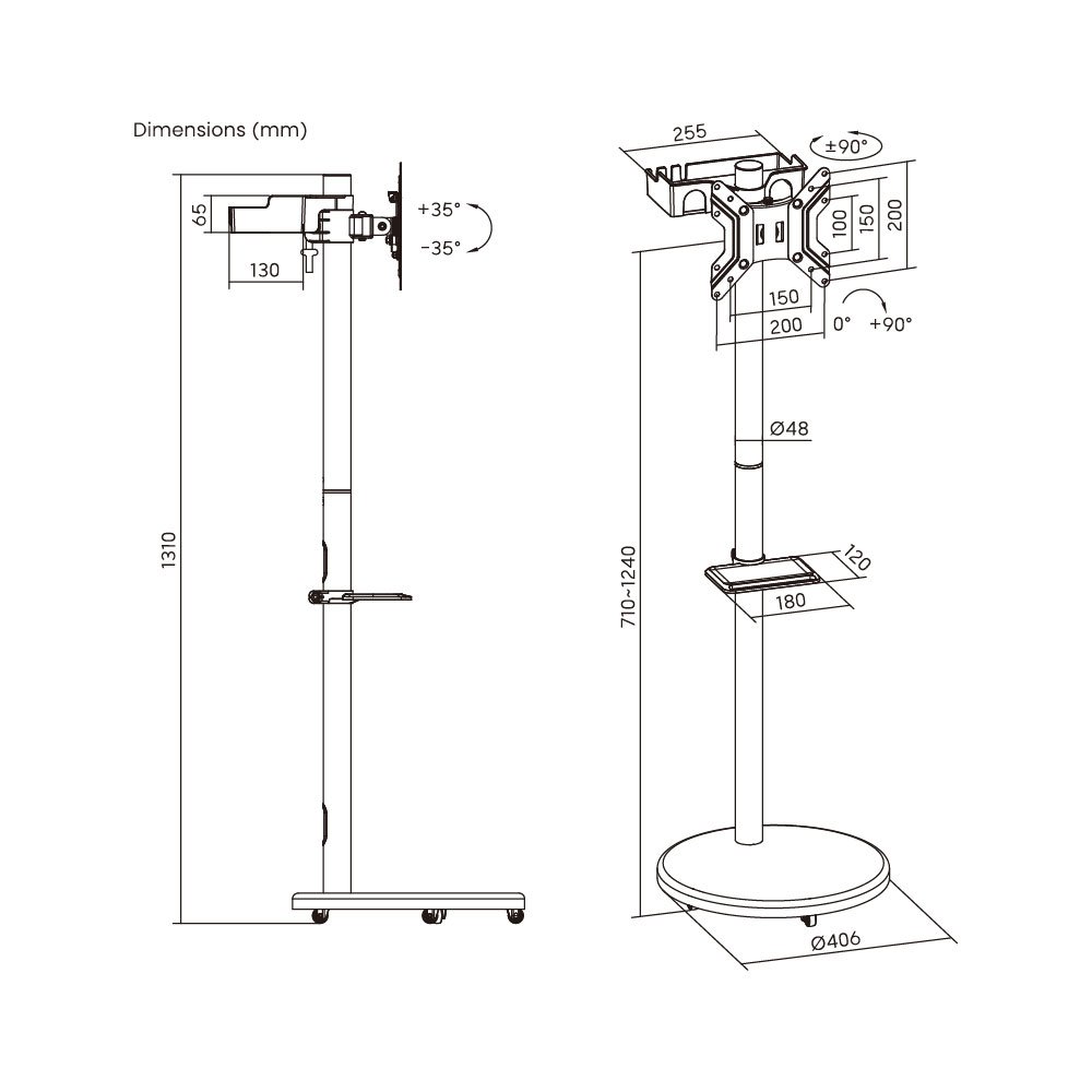 Mobile Display Stand for 17"-43" - Image 4