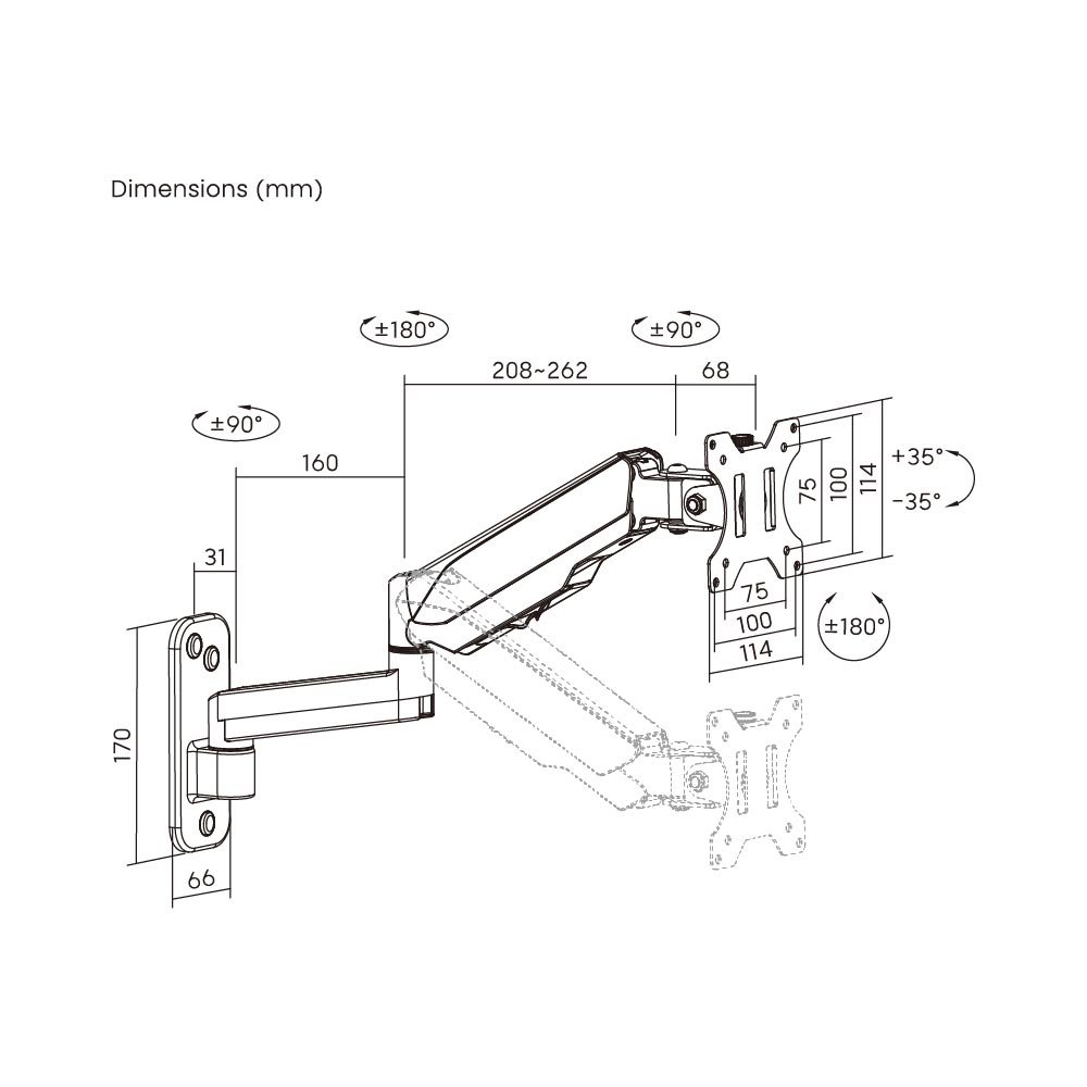 Counterbalance Monitor Wall Mount for 17" - 32" - Image 3